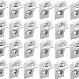 Alu. Glass Shelf Support Mounting Brace Fixing Pegs Supports, holder Cup for Glass Shelves,Cabinet Display, (PACK OF 24) Shelf Bracket-25