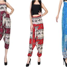 Printed Rayon, Cotton Women Harem Pants-image-74