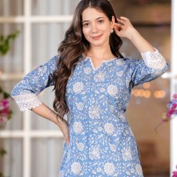 Women Printed Pure Cotton Straight Kurta-image-35
