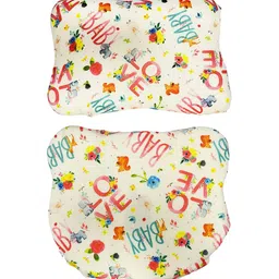 Sleepsia Kids 2 Pieces Cream-Colored & Red Printed Pillows-4