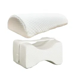 Sleepsia 2Pcs White Half Moon Memory Foam Pillows-2