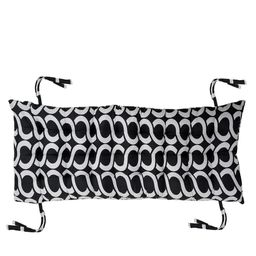 Kuber Industries Black Abstract Printed Fibre Back & Sea Chair Cushion-48