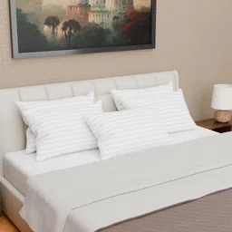 Kuber Industries White Set of 5 Cotton Filled Polyester Ultra Soft Sleep Pillow-52