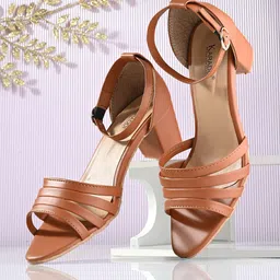 KARADDI Open Toe Block Heels-0