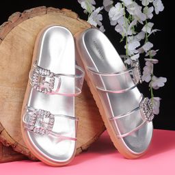 Nine West Embellished Open Toe Flatform Heels-37