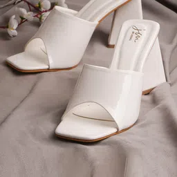 JM Looks Open Toe Block Heel Mules-73