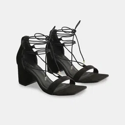 T.ELEVEN Suede Party Block Peep Toes with Bows-13