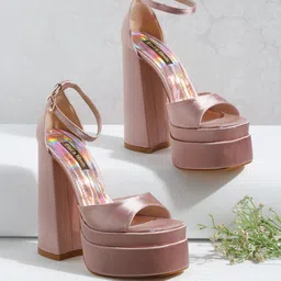 Flat n Heels Embellished Block Peep Toes  Heels-24