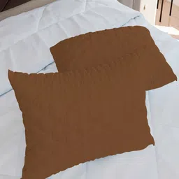 AVI  Brown Set of 2 Quilled Microfiber Sleeping Pillows-50