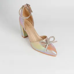 PURPLEHUNT Women PU Slim Heeled Sandals with Bows-image-84