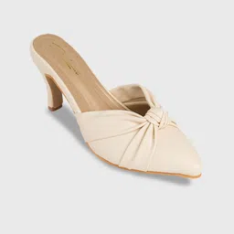 PURPLEHUNT Women PU Slim Heeled Sandals with Bows-23