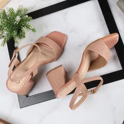 Carlton London Open Toe Block Heels-58