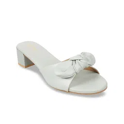 Metro Green Block Heels with Bows-56