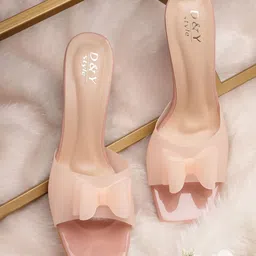 NATSHUZ Women Block Heel Sandals With Bows-6