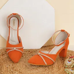 FABBHUE Embellished Block Heel Pumps-17