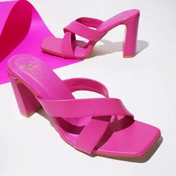 JM Looks Cross Strap Open Toe Block Heels-17