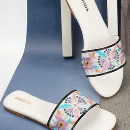 Anouk Embroidered Open Toe Flats image 1