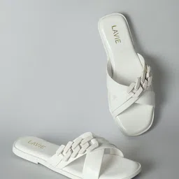 Lavie Buckles Detail Open Toe Flats-picture-10