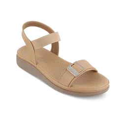 Tresmode Embellished Open Toe Flats With Backstrap-38