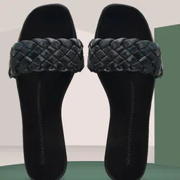 OLIVE MIST Women Woven Design Open Toe Flats-33