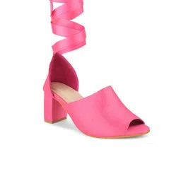 SHUZ TOUCH Suede Open Toe Block Heel Gladiators image 4