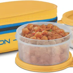 milton New Lunch Box with 2 leak-proof containers, 280 ml Each, Yellow 2 Containers Lunch Box image 3