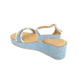 NR By Nidhi Rathi Embellished Open Toe Wedges With Backstrap image 5