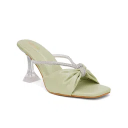 FABBHUE Embellished Open Toe Block Heels image 2