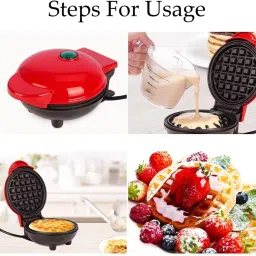wishlist 3-in-1 Mini Waffle Maker Machine | 4-Inch Waffle Iron for Breakfast Waffle Maker image 4