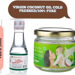 greennut Cold Pressed Virgin ccoonut oil Pack of 100ML+200ML Hair Oil-picture-2