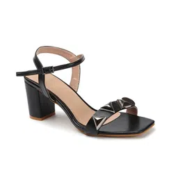 DressBerry Black Open Toe Block Heels image 2