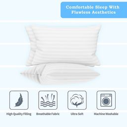 Kuber Industries White Set of 5 Cotton Filled Polyester Ultra Soft Sleep Pillow image 2