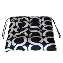 Kuber Industries Black Set of 2 Geometric Printed Chair Pads image 5