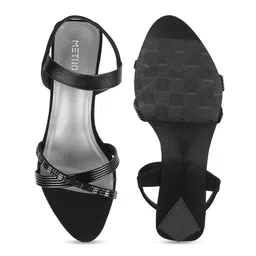 Metro Embellished Open Toe Block Heels image 2