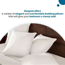 Sleepsia Set of 4 White Solid Rectangle Cotton Pillows image 2
