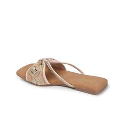 Anouk Cream-Coloured Embellished Open Toe Flats image 5