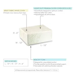 The White Willow Light Green Memory Foam Small Cube Pillow image 5