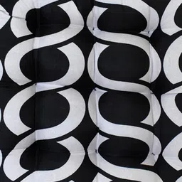Kuber Industries Black Set of 2 Geometric Printed Chair Pads image 3