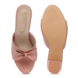 ICONICS Bow Embellished Open Toe Block Heels image 4