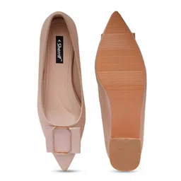 Sherrif Shoes Closed Back Block Pumps With Bows image 5