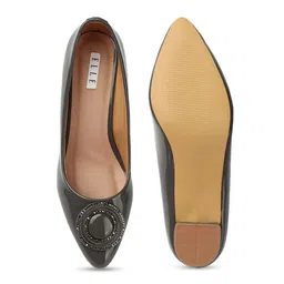 ELLE Pointed Toe Pumps Block Heels with Embellished image 3