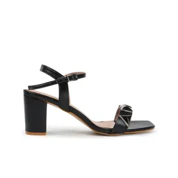 DressBerry Black Open Toe Block Heels image 3