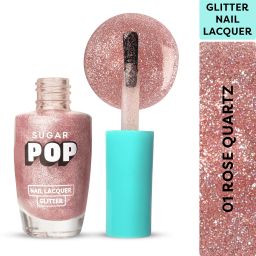 Nail Lacquer Glitter 01 Rose Quartz - Quick-drying | Chip-resistant Pink-image-1