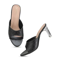 Shezone Textured Open Toe Block Heels image 3