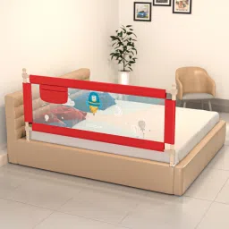 Bed Rail Guard Barrier for Baby Portable Safety Adjustable Height Falling Protector Fence Foldable Safeguard Bed Rails Single Side Bed for Newborn Toddler Kids Pack of 1 (RED, 180x63 cm)-image-69