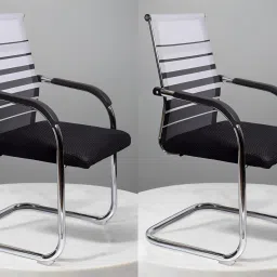 Home & Office Mesh Chair with Fixed Handles - Comfortable Desk Chair Fabric Office Visitor Chair-image-73