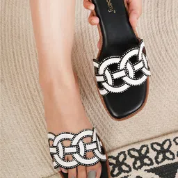 DressBerry Women Printed Party Open Toe Flats with Bows-9