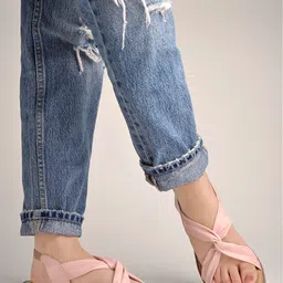 Shoetopia Women Twisted Open Toe Flats With Backstrap-11