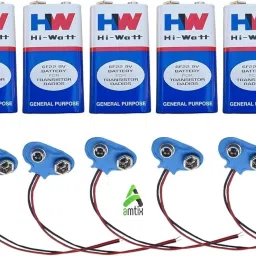 9 VOLTS HW BATTERY with Connector, pack of 5 Educational Electronic Hobby Kit-image-23