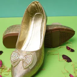 BAESD Girls Embellished Pointed Toe Ballerinas With Bows-15